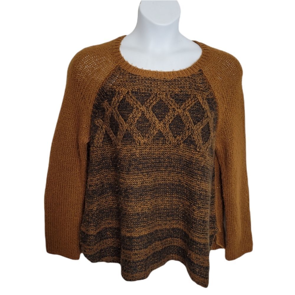 WOODEN SHIPS sweater rust color crew‎ neck oversized mohair blend S/M
